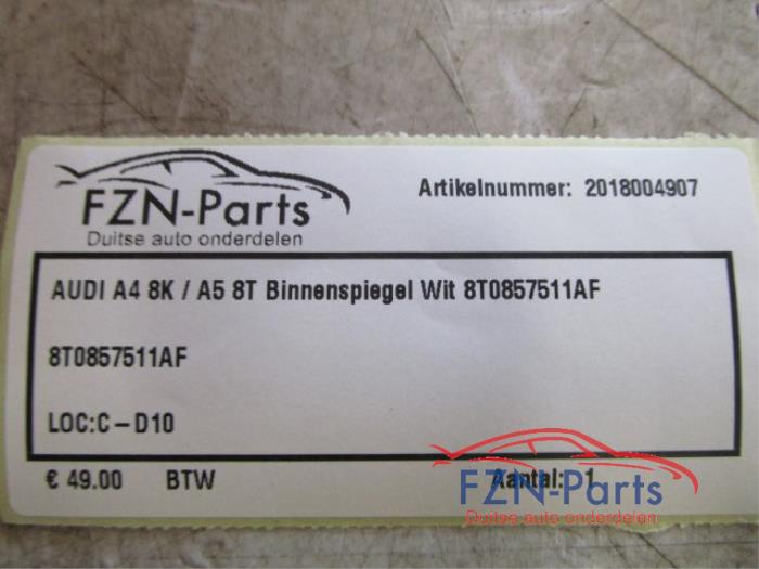Audi A4 8K / A5 8T Binnenspiegel Wit