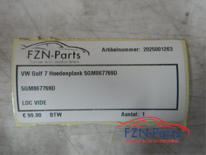 Hoedenplank Volkswagen Golf (22731018)