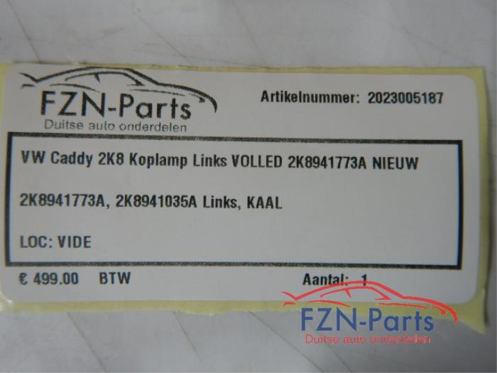 VW Caddy 2K8 Koplamp Links VOLLED 2K8941773A NIEUW