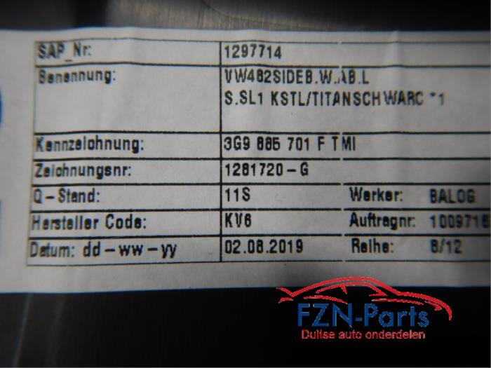 VW Passat B8 Facelift Zijdelen Achterbank Leer L + R Set