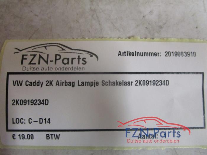 VW Caddy 2K Gevarenlichtschakelaar Alarm Licht