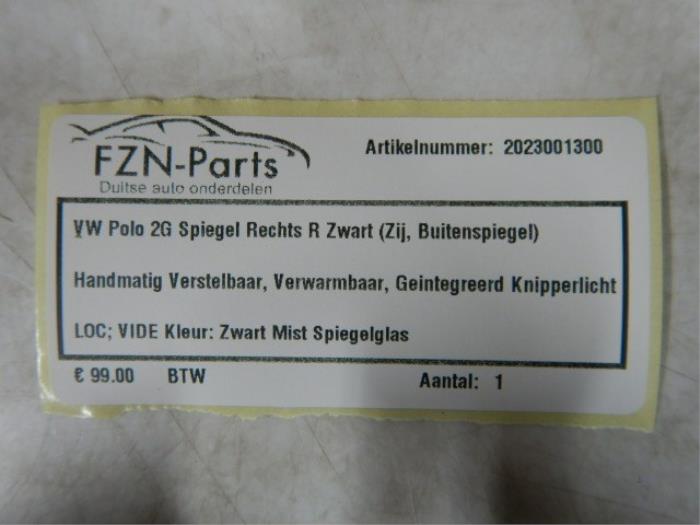 Buitenspiegel rechts Volkswagen Polo (22724567)