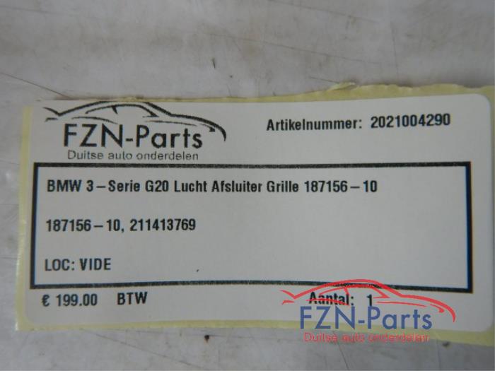 BMW 3-Serie G20 Lucht Afsluiter Grille