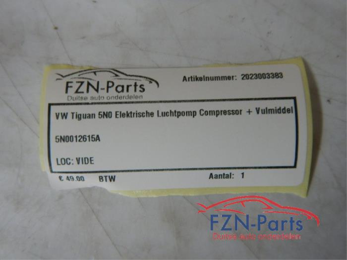 VW Tiguan 5N0 Elektrische Luchtpomp Compressor + Vulmiddel