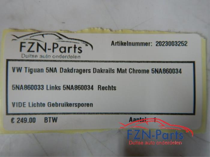 VW Tiguan 5NA Dakdragers Dakrails Mat Chrome