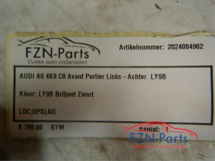 Audi A6 4K9 C8 Avant Portier Links-achter LY9B Zwart