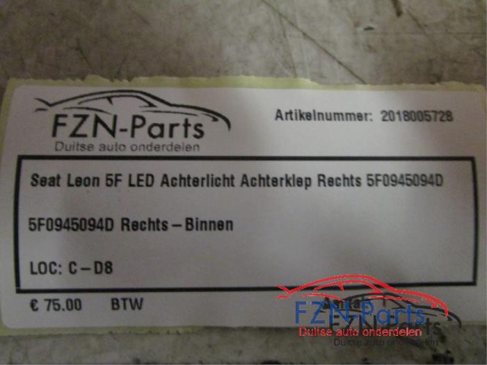 Achterlicht rechts Seat Leon (22725546)