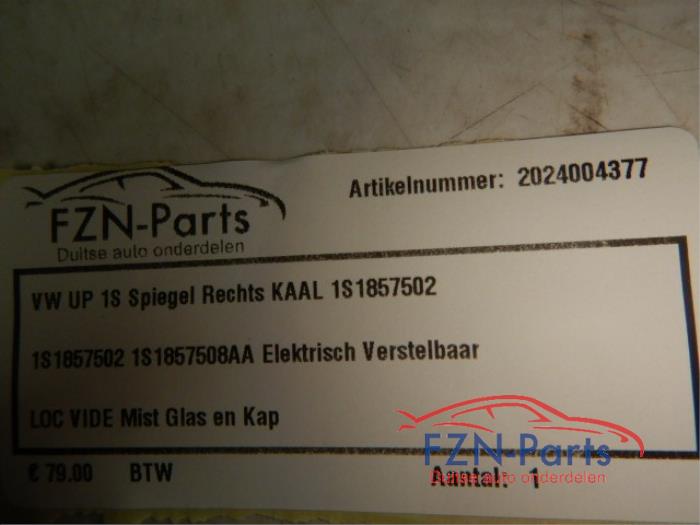 VW UP! 1S Spiegel Rechts Kaal