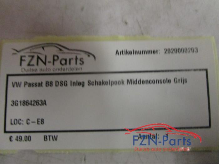 VW Passat B8 DSG Inleg Schakelpook Middenconsole Grijs