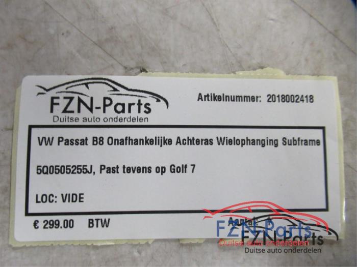 VW Passat B8 Subframe Achterzijde ( Voor onafhankelijke Achteras ) Wielophanging Subframe