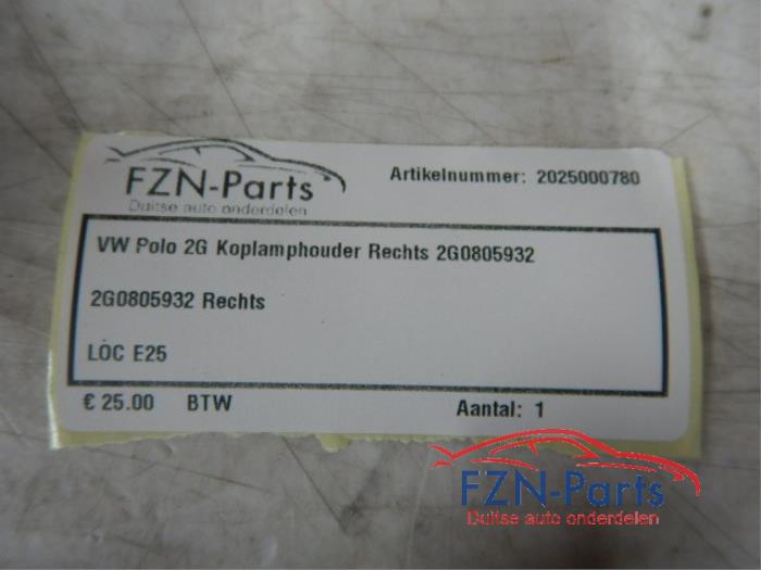 VW Polo 2G Koplamphouder Rechts