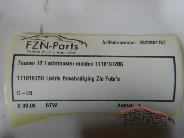 Luchtrooster Dashboard Volkswagen Touran (22740516)