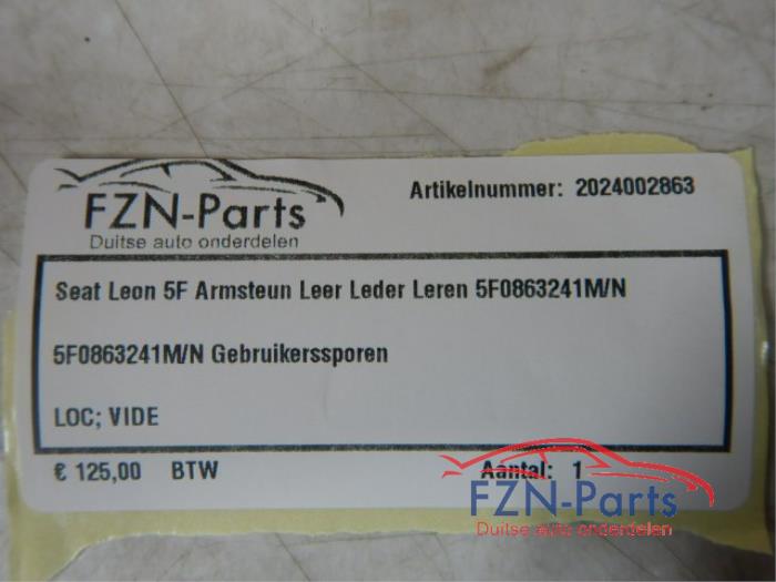 Seat Leon 5F Armsteun Leer Leder Leren