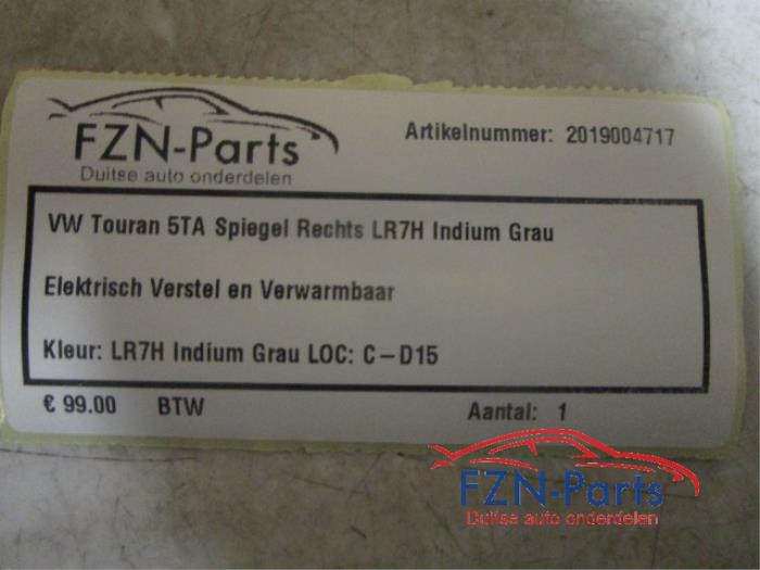 Buitenspiegel rechts Volkswagen Touran (22724593)
