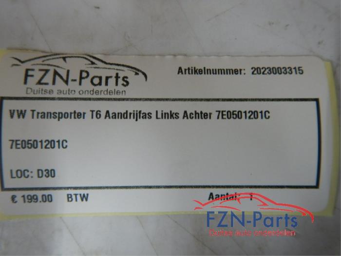 VW Transporter T6 Aandrijfas Links-achter