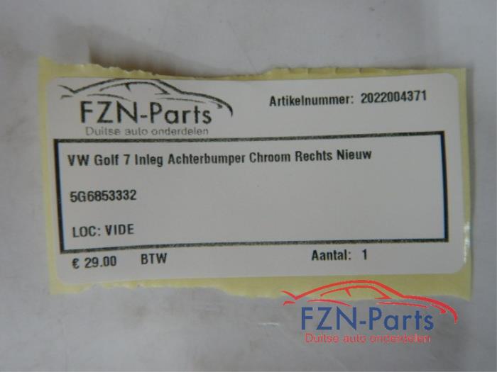 VW Golf 7 Inleg Achterbumper Chroom Rechts Nieuw