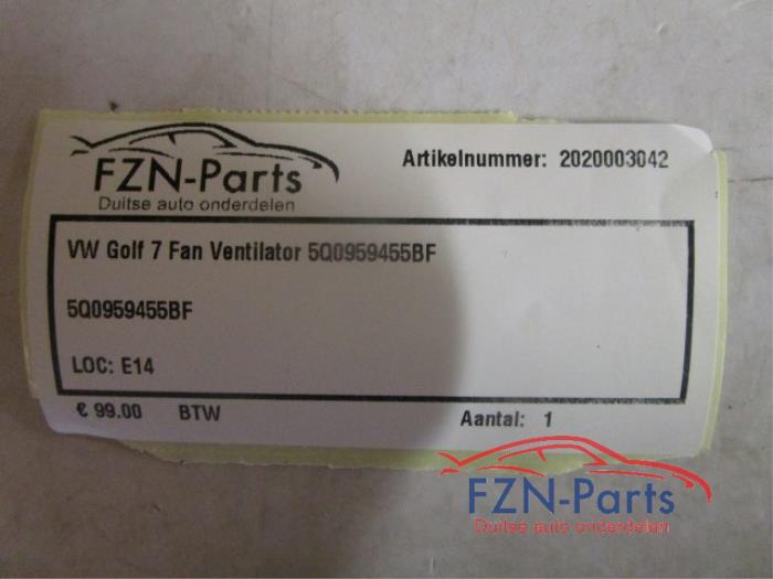 VW Golf 7 Fan Ventilator