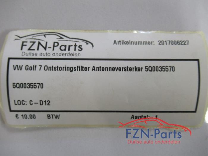 VW Golf 7 Onstoringsfilter Antenneversterker
