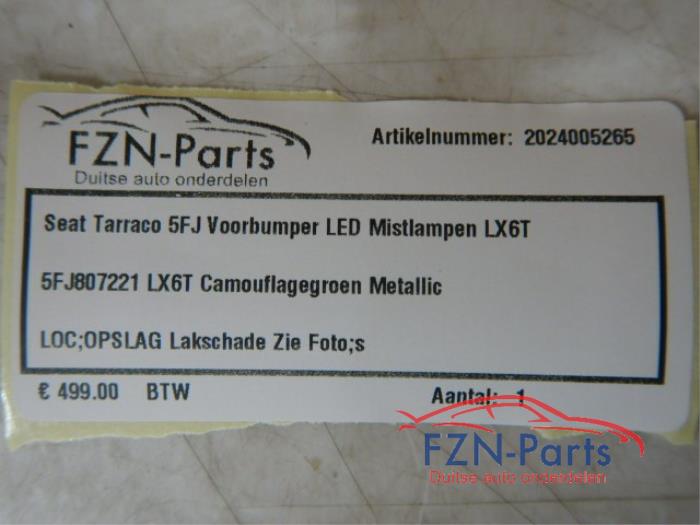 Seat Tarraco 5FJ Voorbumper LED Mistlampen LX6T