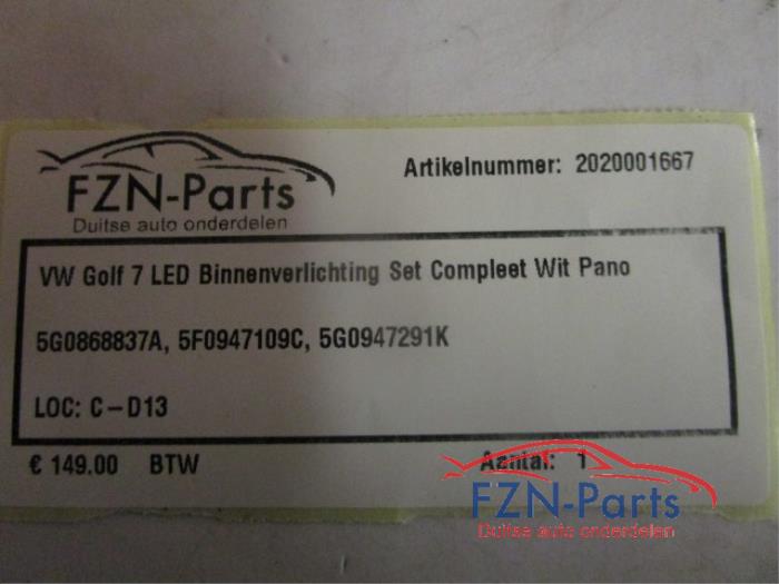 Binnenverlichting voor Volkswagen Golf (22739227)