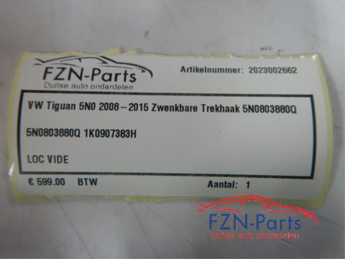 VW Tiguan 5N0 2008-2015 Zwenkbare Trekhaak