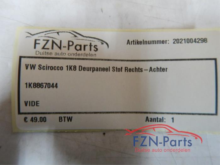 Portierbekleding 4Deurs rechts-achter Volkswagen Scirocco (22728374)