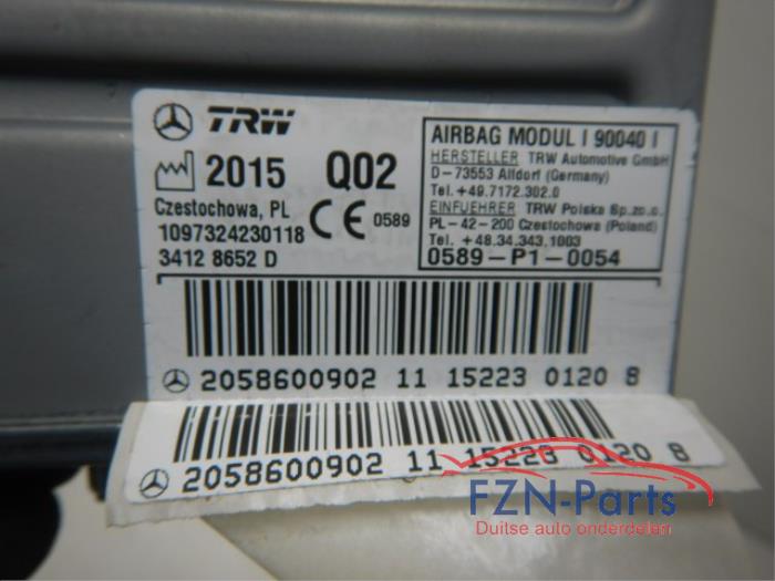 Mercedes-Benz W205 C-Klasse Stoelairbag rechts-achter