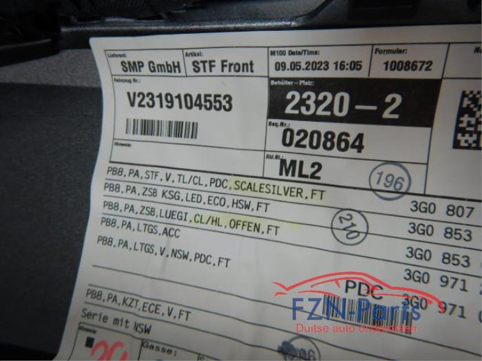 Voorbumper Volkswagen Passat (22721231)