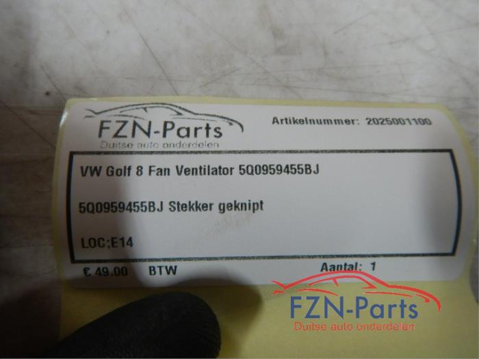 VW Golf 8 Fan ven ventilator