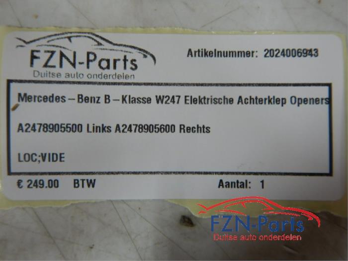 Mercedes-Benz B-Klasse W247 Elektrische Achterklep Opener
