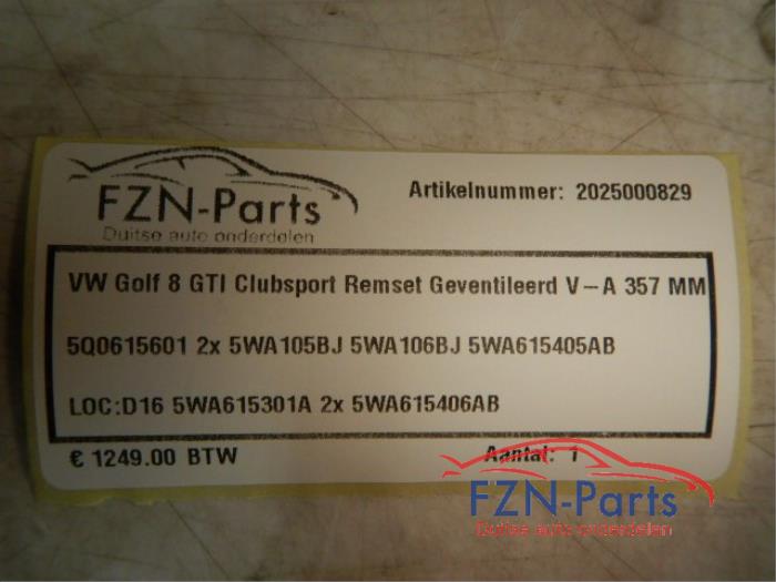 Remmenset compleet voor+achter Volkswagen Golf (22739067)