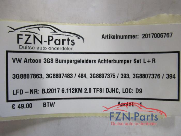 VW Arteon 3G8 Bumpergeleiders Achterbumper Set L+R