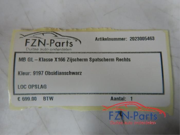 Mercedes GL-Klasse X166 Zijscherm Spatscherm Rechts