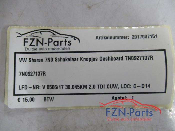 Schakelaar (diversen) Volkswagen Sharan (22745420)