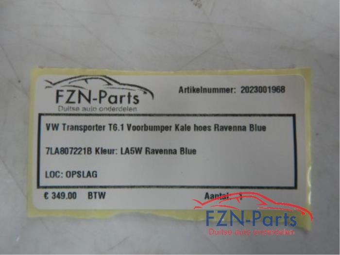 VW Transporter T6.1 Voorbumper Kale hoes Ravenna Blue