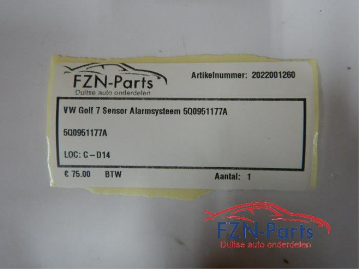 VW Golf 7 Sensor Alarmsysteem