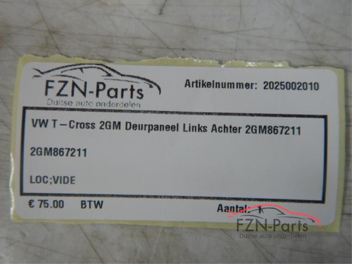 Portierbekleding 4Deurs links-achter Volkswagen T-Cross (22728346)