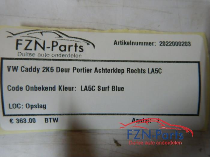 Achterklep deur rechts Volkswagen Caddy (22738985)