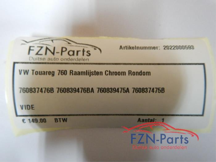 VW Touareg 760 Raamlijsten Chroom Rondom