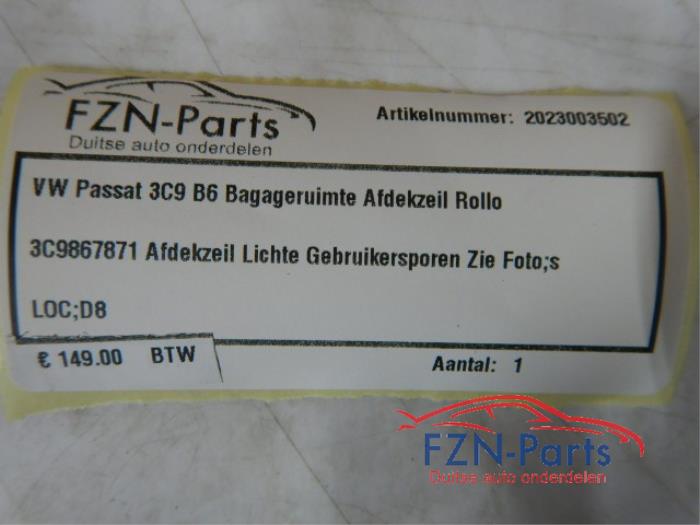 VW Passat 3C9 B6 Bagageruimte Afdekzeil Rollo