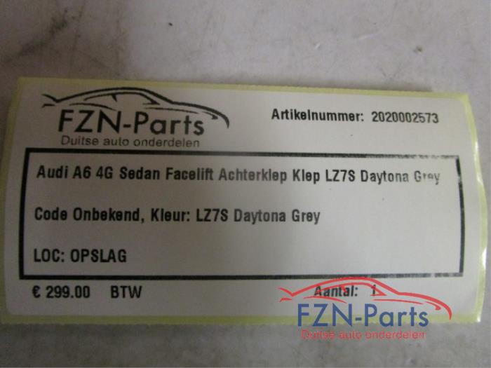 Audi A6 4G Sedan Facelift Achterklep Klep LZ7S Daytona Grey Code Onbekend Kleur :
