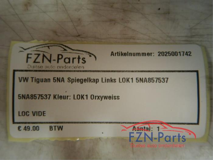 VW Tiguan 5NA Spiegelkap Links L0K1