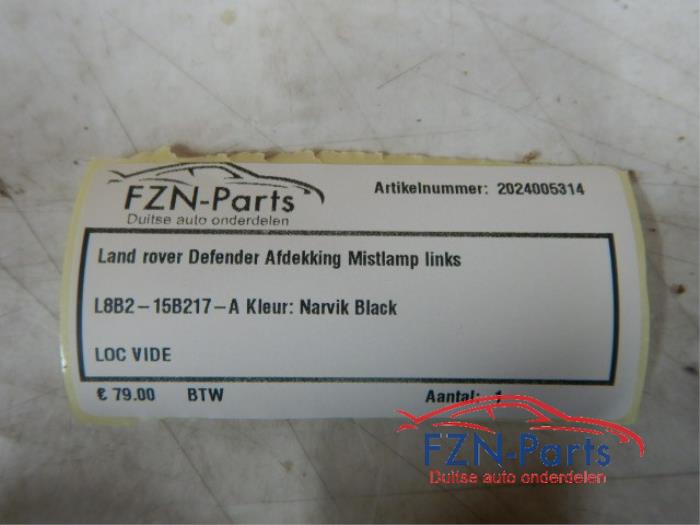 Land Rover Defender Afdekking Mistlamp Links