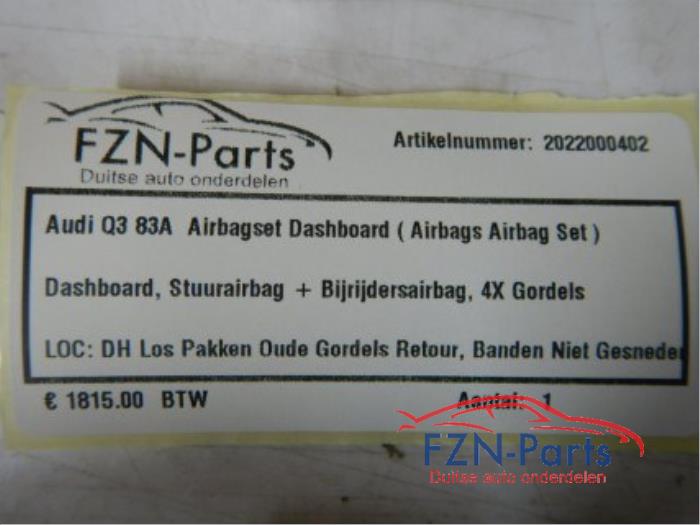 Airbag set + dashboard Audi Q3 (22727686)