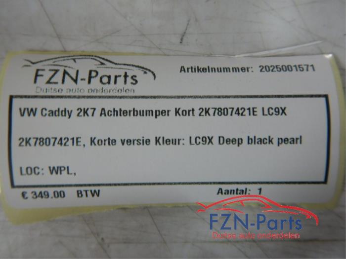 VW Caddy 2K7 Achterbumper Kort