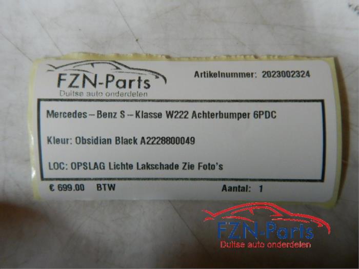 Mercedes-Benz S-Klasse W222 Achterbumper 6PDC