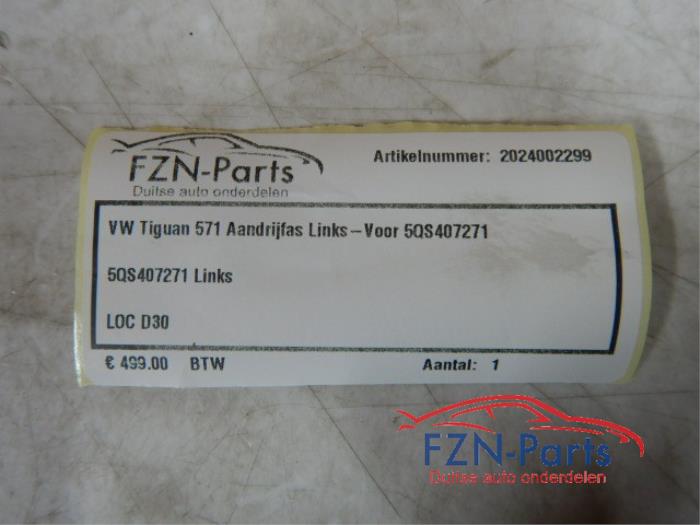 VW Tiguan 571 Aandrijfas Links-voor