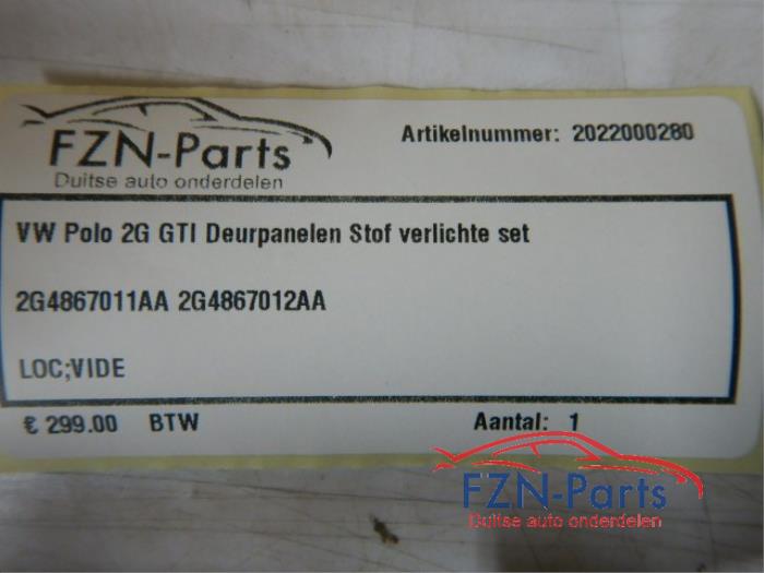VW Polo 2G GTI Deurpanelen Stof