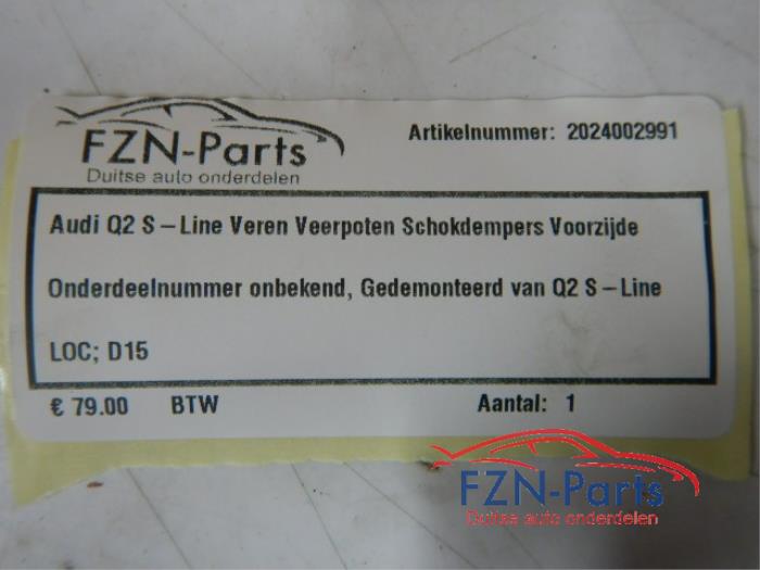 Audi Q2 S-Line Veren Veerpoten Schokdempers Voorzijde Onderdeelnumer onbekendGedemonteerd van Q2 S-LineVeerpoten, Schokdempers, Voorzijde, Q2 2.0 TFSI quattro