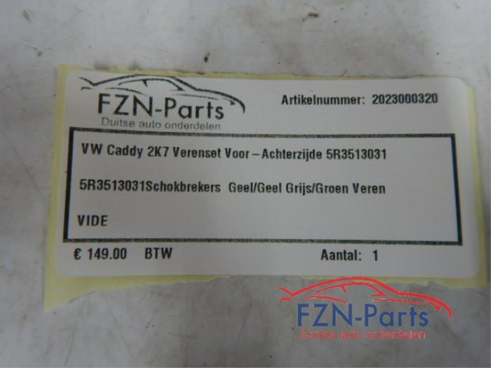 VW Caddy 2K7 Verenset Voor-Achterzijde